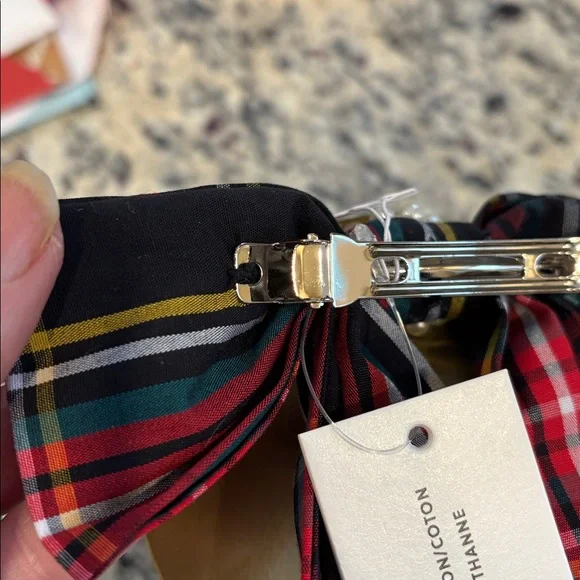 J Crew tartan plaid Rhinestone Accent Hair Barrette - Picture 8 of 9